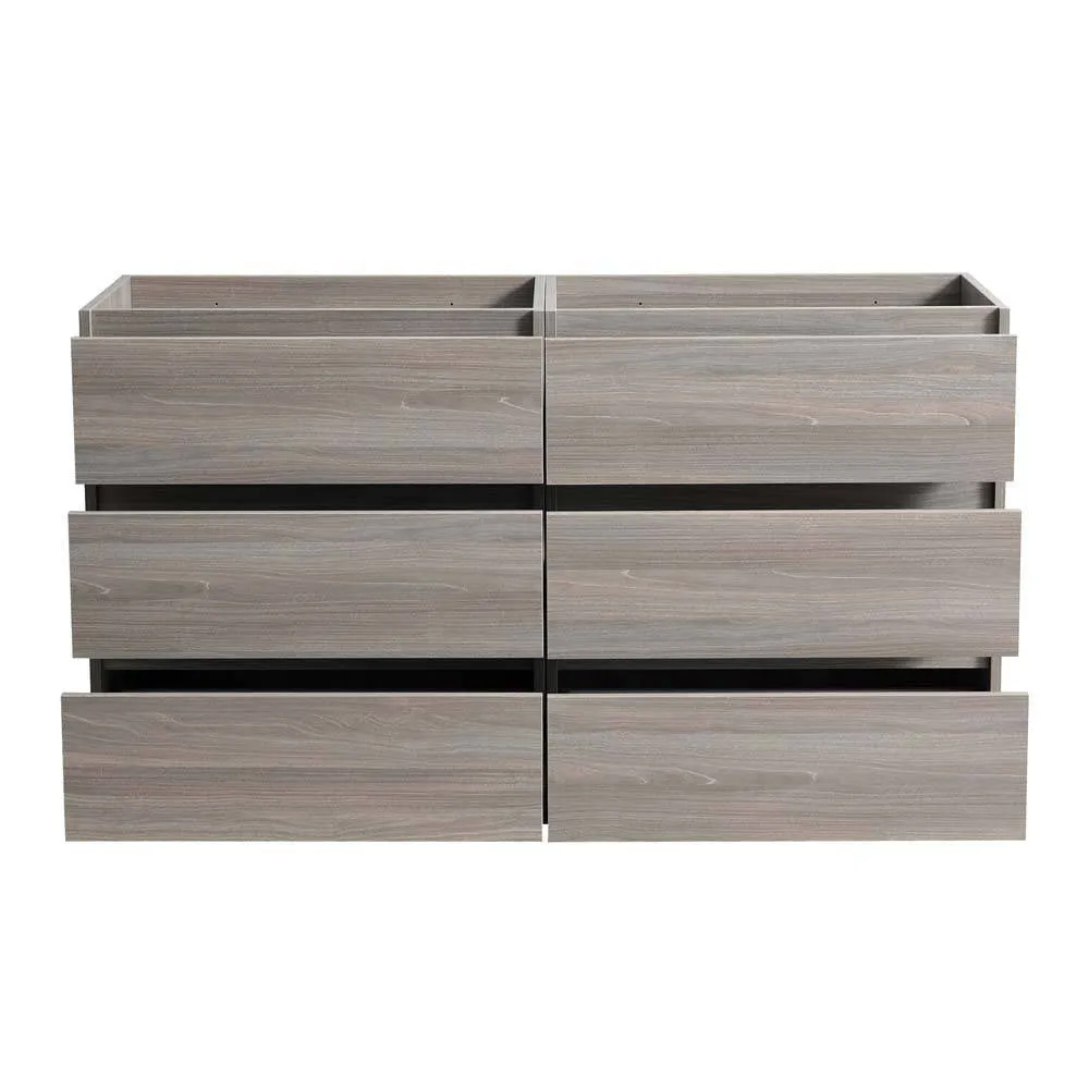 Fresca FCB93-3636MGO-D Lazzaro 70" Gray Wood Free Standing Double Sink Modern Bathroom Cabinet