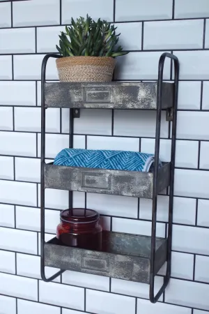 Galvanised 3 Tier Wall Shelf