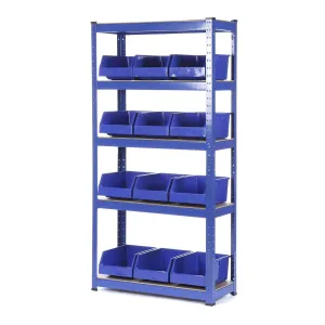 Garage Shelving Unit - Racking 5 Levels 1500mm H x 750mm W x 300mm D - 175KG's UDL Per Shelf with 12 Picking Bins