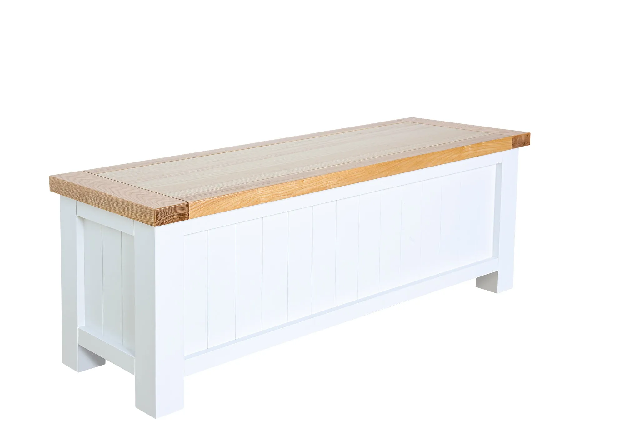 Hampshire Blanket Box White Solid Pine and Ash Wood Top