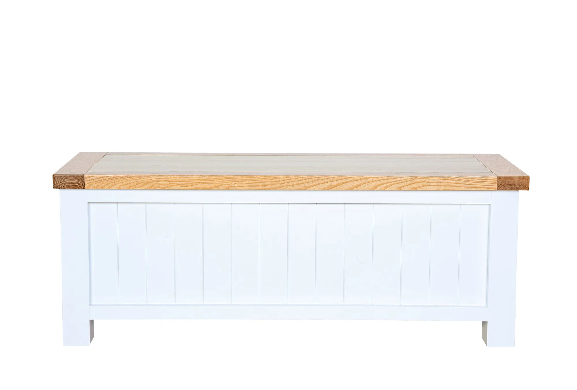 Hampshire Blanket Box White Solid Pine and Ash Wood Top