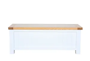 Hampshire Blanket Box White Solid Pine and Ash Wood Top