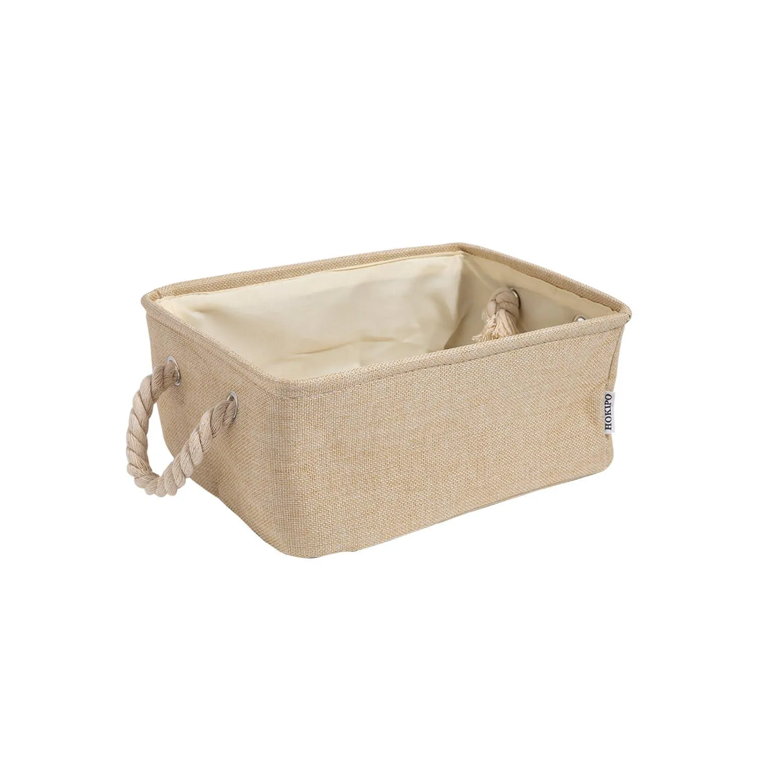 HOKIPO Eco-Friendly Foldable Baskets for Storager, Beige