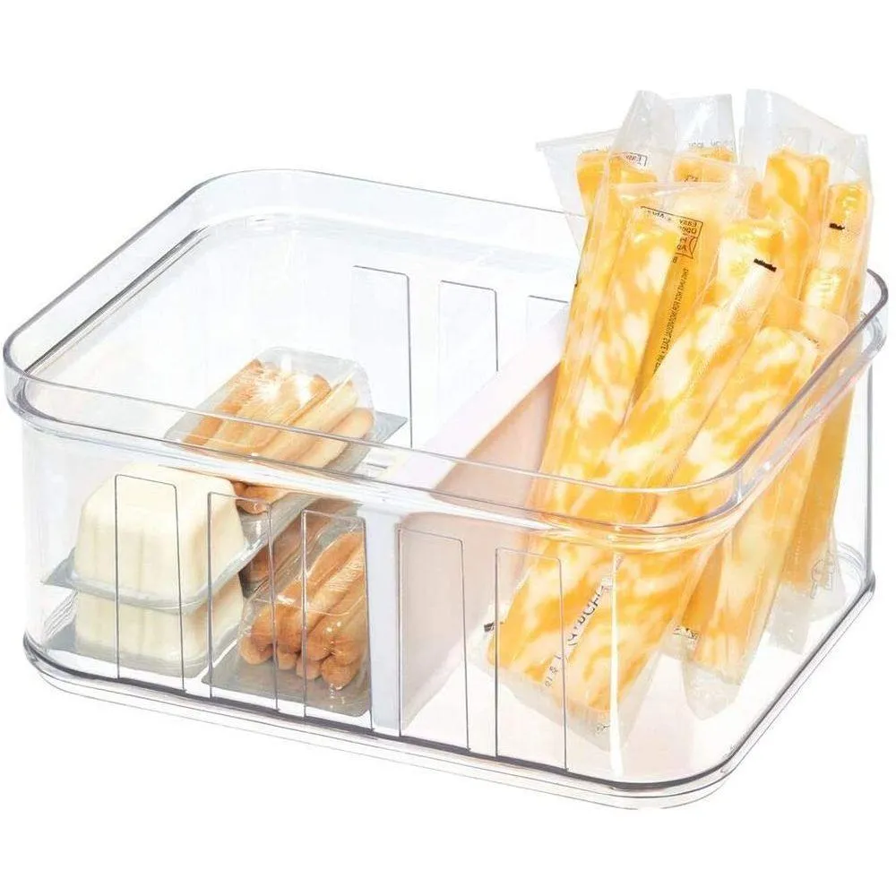 iDesign Crisp Small Divided Fridge Storage Container