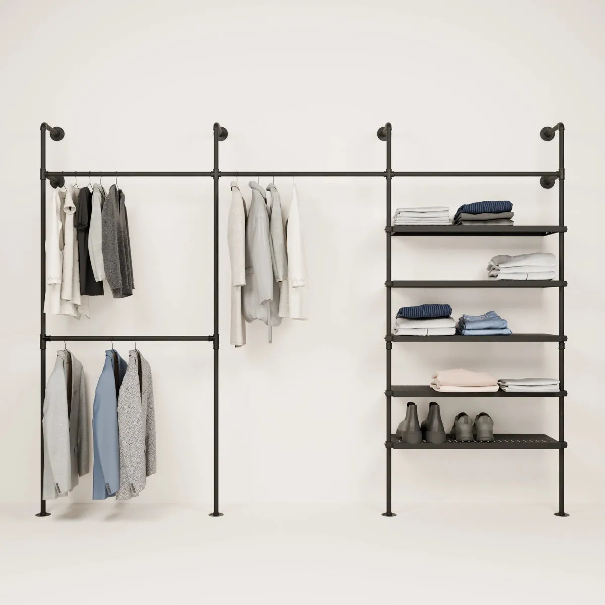 JONTE METAL – Industrial clothing rack | industrial clothes rack with metal shelves