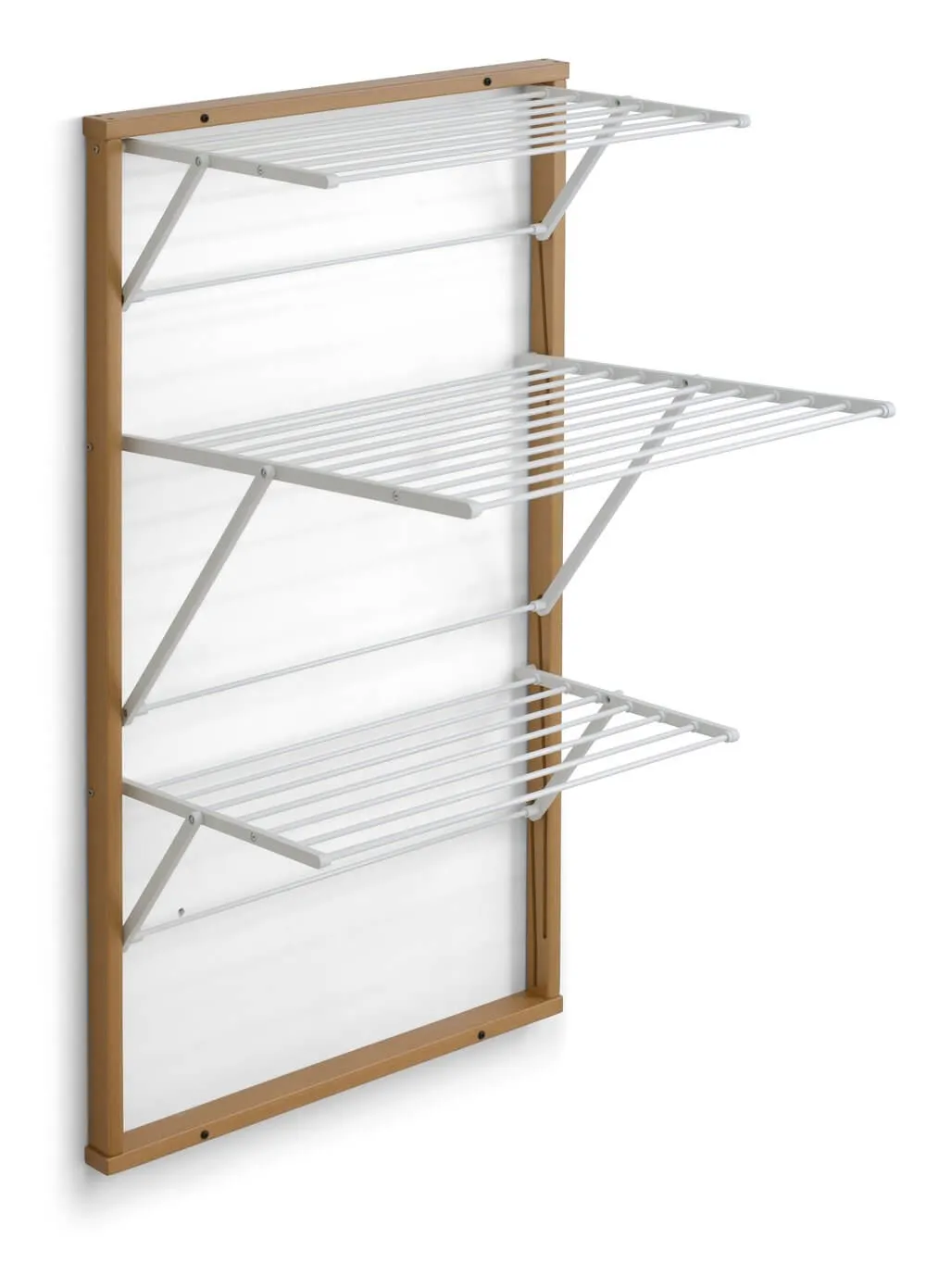 Karim 3 Tier Wall Mounted Clothes Airer Cherry Wood