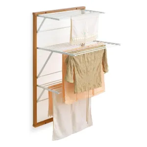 Karim 3 Tier Wall Mounted Clothes Airer Cherry Wood