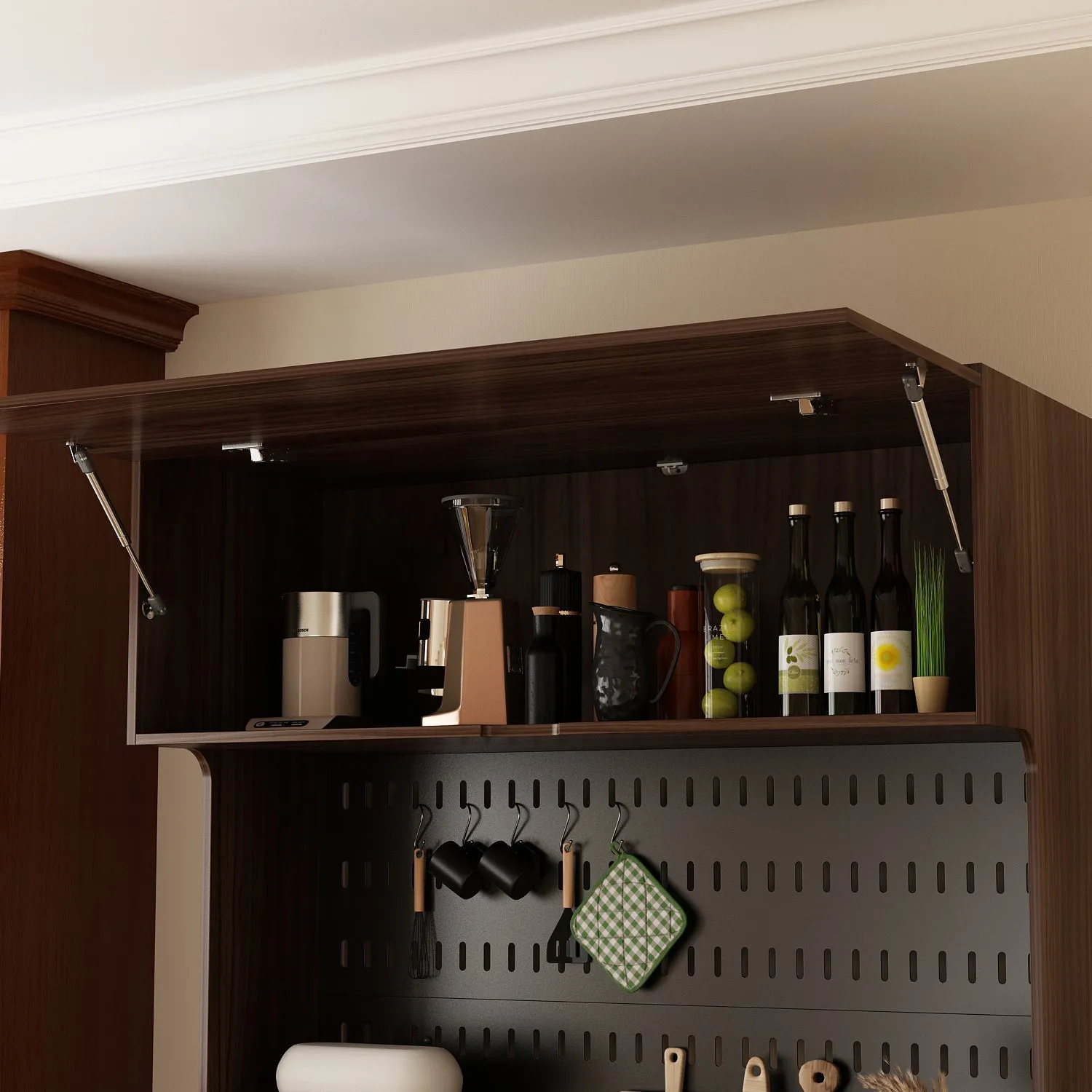 Kitchen Pantry Storage Cabinet Versatile Buffet Sideboard with Wine Storage and Drawers