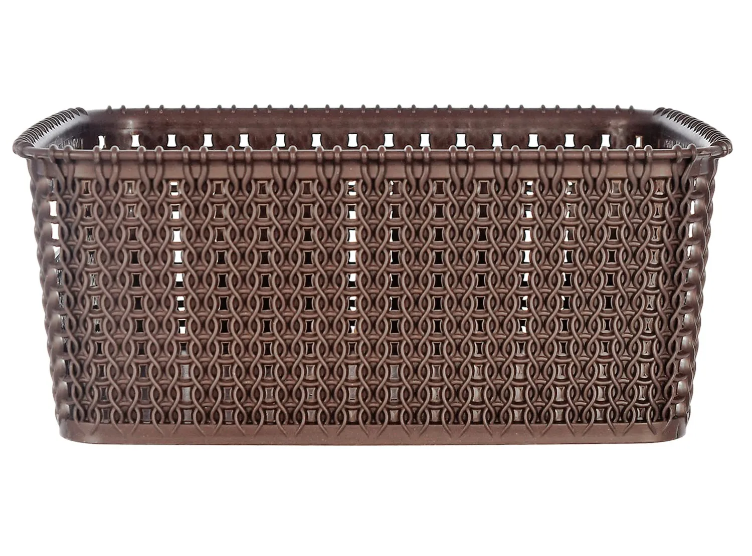 Kuber Industries Multipurposes Large M 20 Plastic Basket, Organizer For Kitchen, Countertops, Cabinets, Bathrooms Without Lid- Pack of 2 (Brown) -46KM088