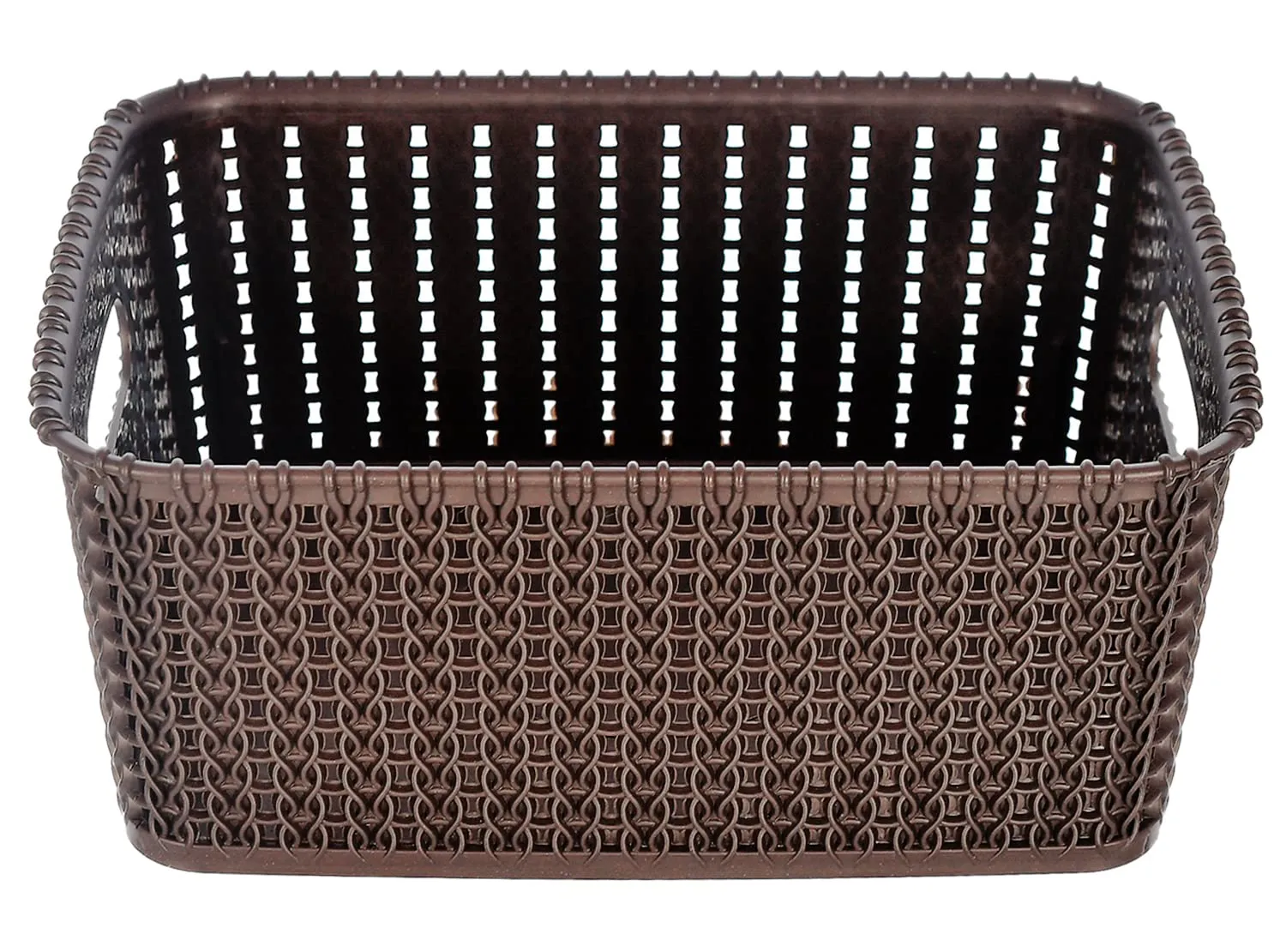 Kuber Industries Multipurposes Large M 20 Plastic Basket, Organizer For Kitchen, Countertops, Cabinets, Bathrooms Without Lid- Pack of 2 (Brown) -46KM088