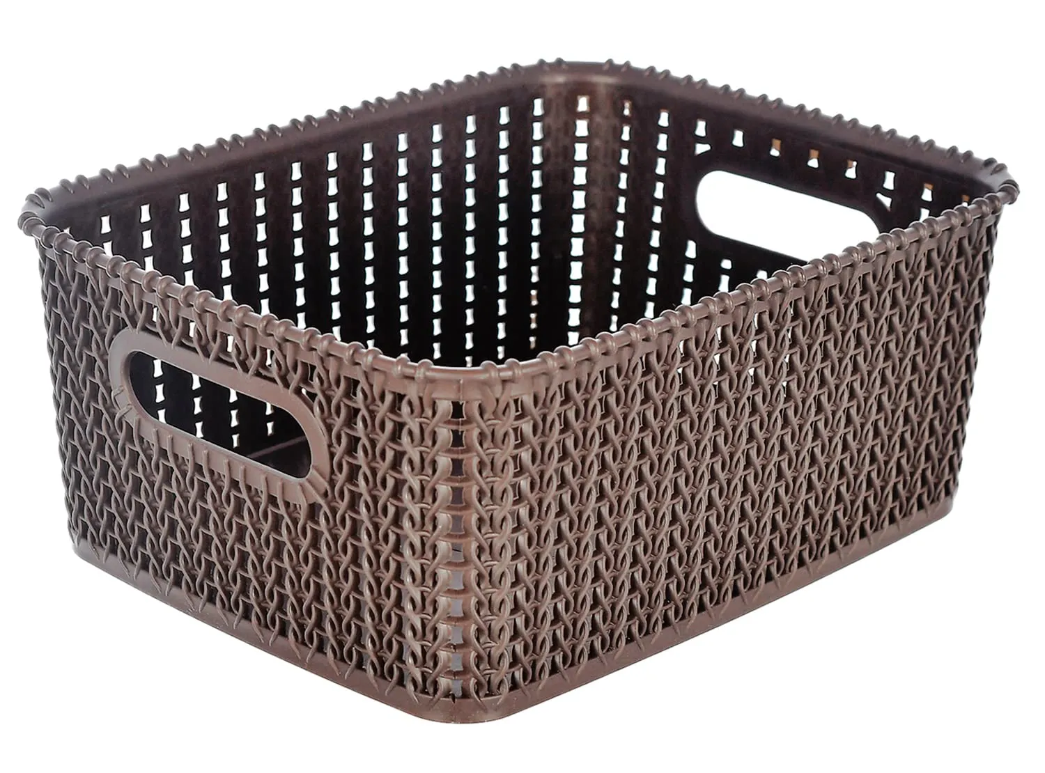 Kuber Industries Multipurposes Large M 20 Plastic Basket, Organizer For Kitchen, Countertops, Cabinets, Bathrooms Without Lid- Pack of 2 (Brown) -46KM088