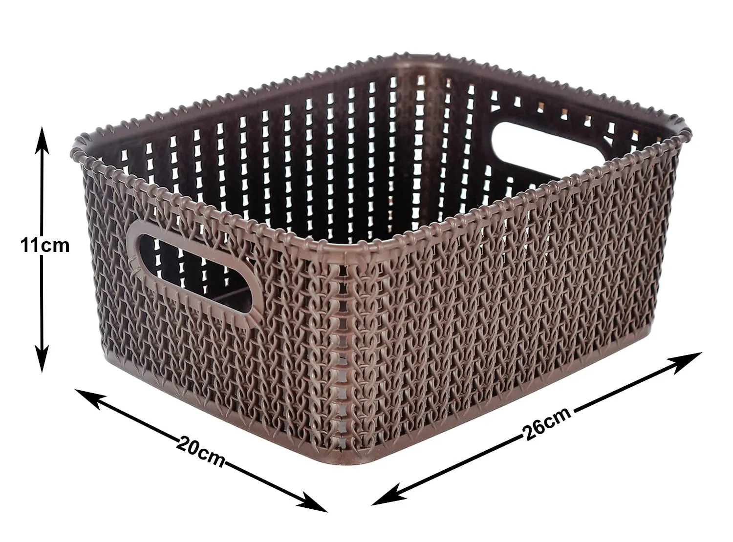 Kuber Industries Multipurposes Large M 20 Plastic Basket, Organizer For Kitchen, Countertops, Cabinets, Bathrooms Without Lid- Pack of 2 (Brown) -46KM088