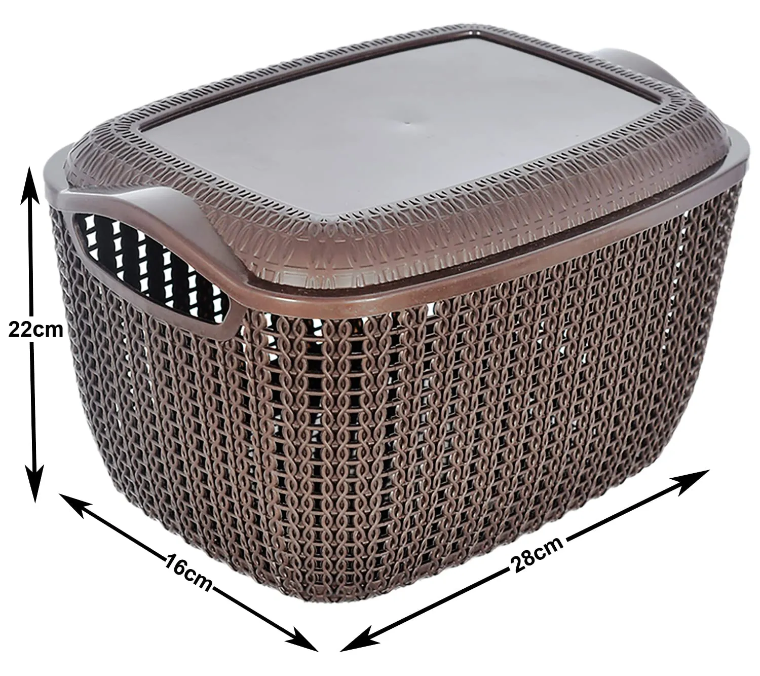 Kuber Industries Multipurposes Large M 30 Plastic Basket, Organizer For Kitchen, Countertops, Cabinets, Bathroom With Lids- Pack of 4 (Brown) -46KM012