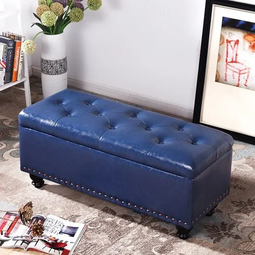 Long Storage Shoe Bench with Changing Stool and Rectangular Ottoman