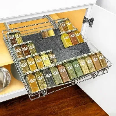 Lynk Professional Expandable 4 Tier Heavy Gauge Steel Drawer Spice Rack Tray Organizer