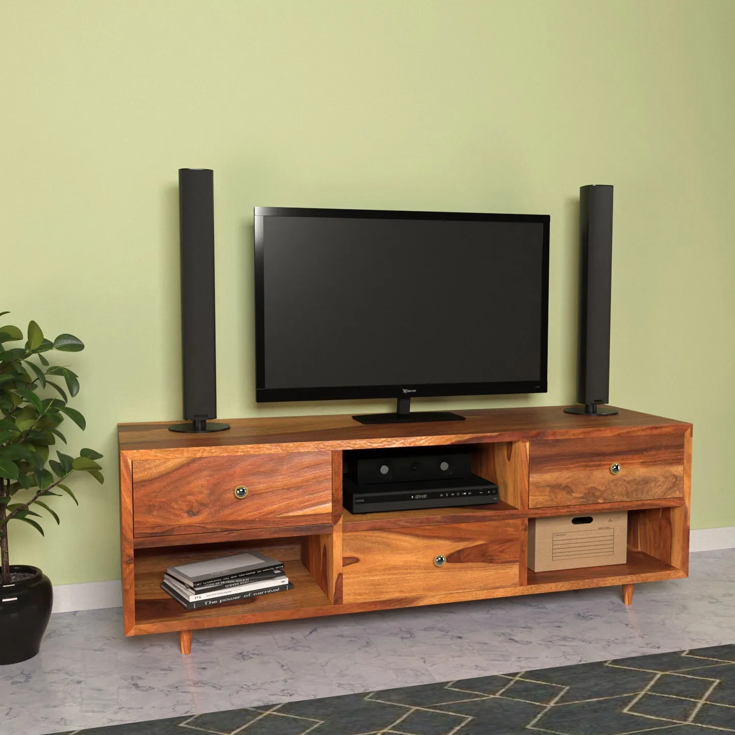 Melbourne Melody Style Wooden Handmade with Multi Storage TV Unit for Home