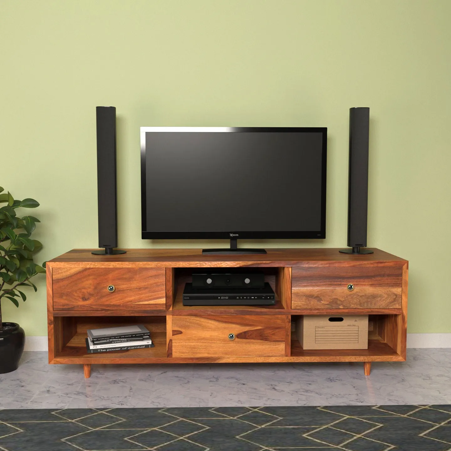 Melbourne Melody Style Wooden Handmade with Multi Storage TV Unit for Home