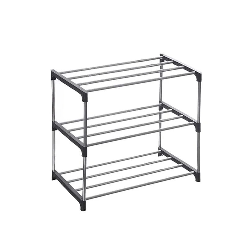 Metal And Plastic Footwear Stand & Shelves Shoe Rack For Home | Floor Standing Shoes Shelf | Indoor-Outdoor (Grey)