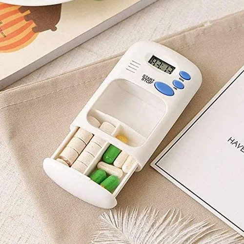 Mini Portable Electric Pill Box Alarm Timer Reminder Case LCD Display