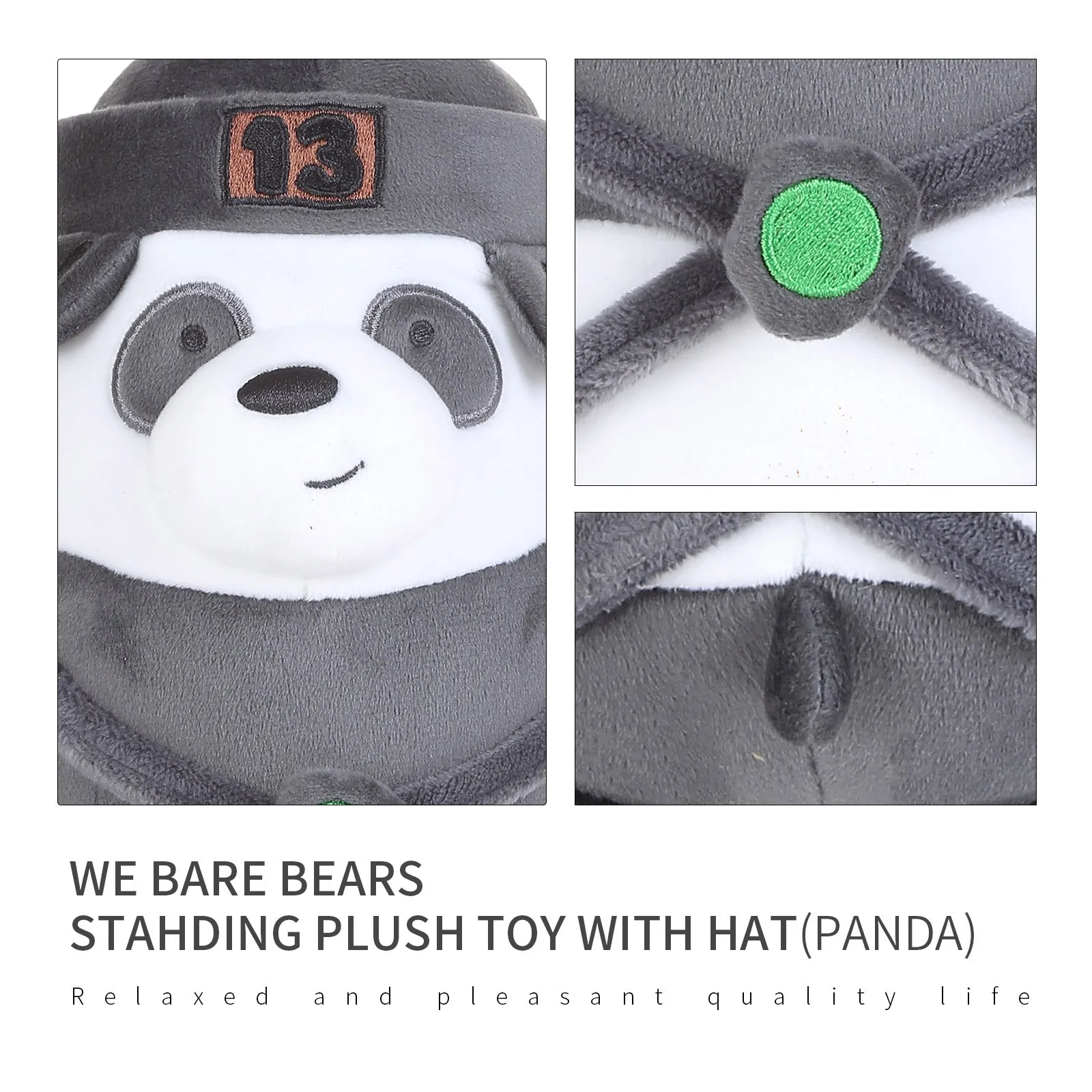 MINISO x We Bare Bears - 10 inches Standing Plushie with Hat