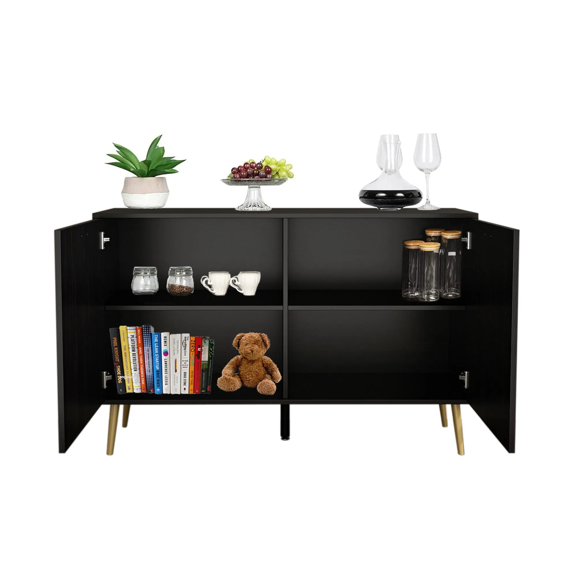 Modern Buffet 2 Doors Kitchen Storage Sideboard Cabinet 46"W