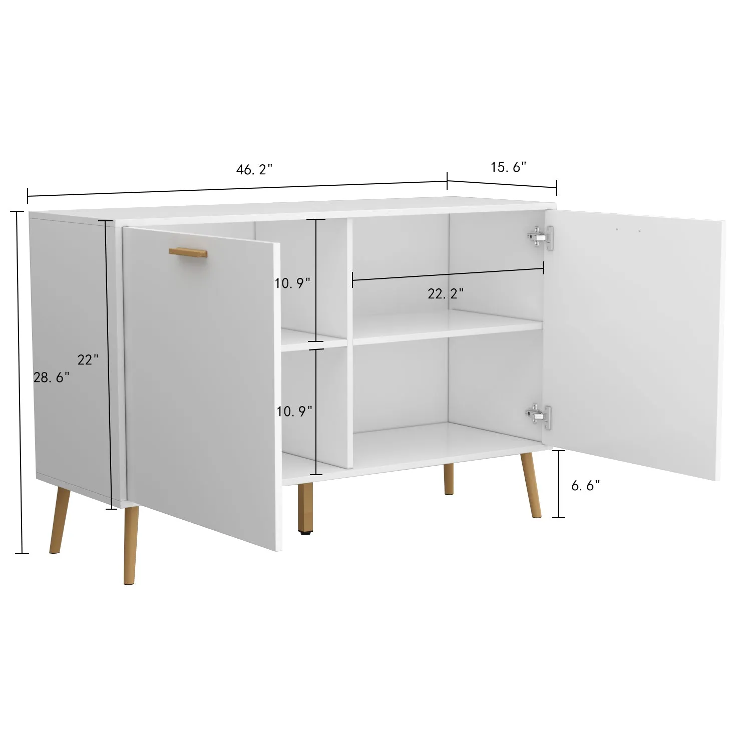 Modern Buffet 2 Doors Kitchen Storage Sideboard Cabinet 46"W