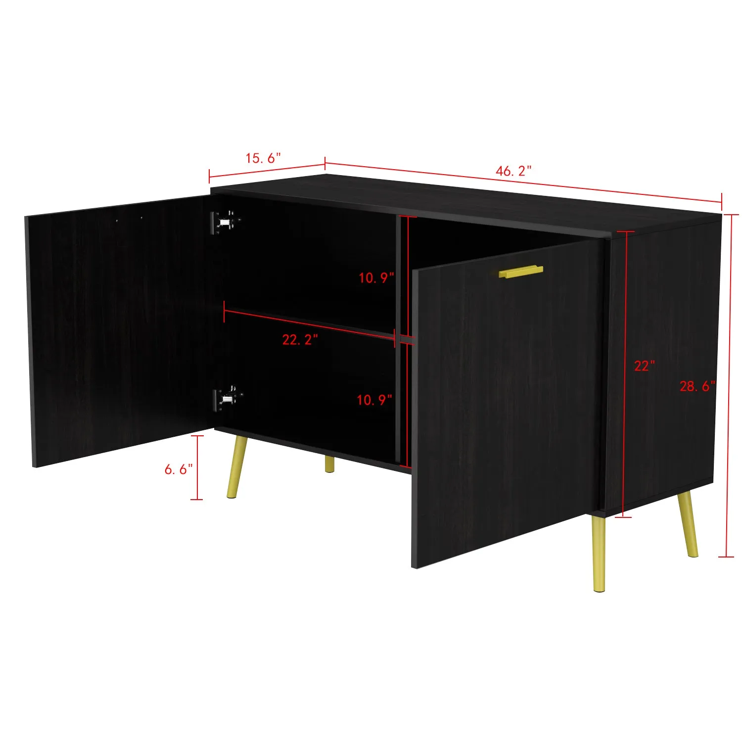 Modern Buffet 2 Doors Kitchen Storage Sideboard Cabinet 46"W