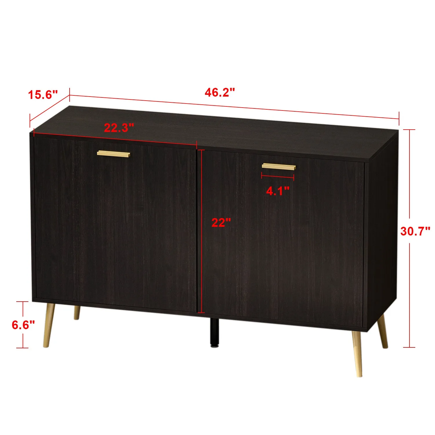 Modern Buffet 2 Doors Kitchen Storage Sideboard Cabinet 46"W