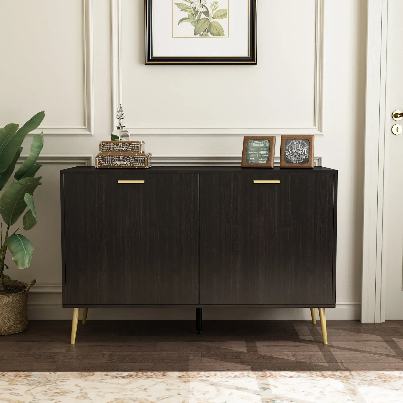 Modern Buffet 2 Doors Kitchen Storage Sideboard Cabinet 46"W