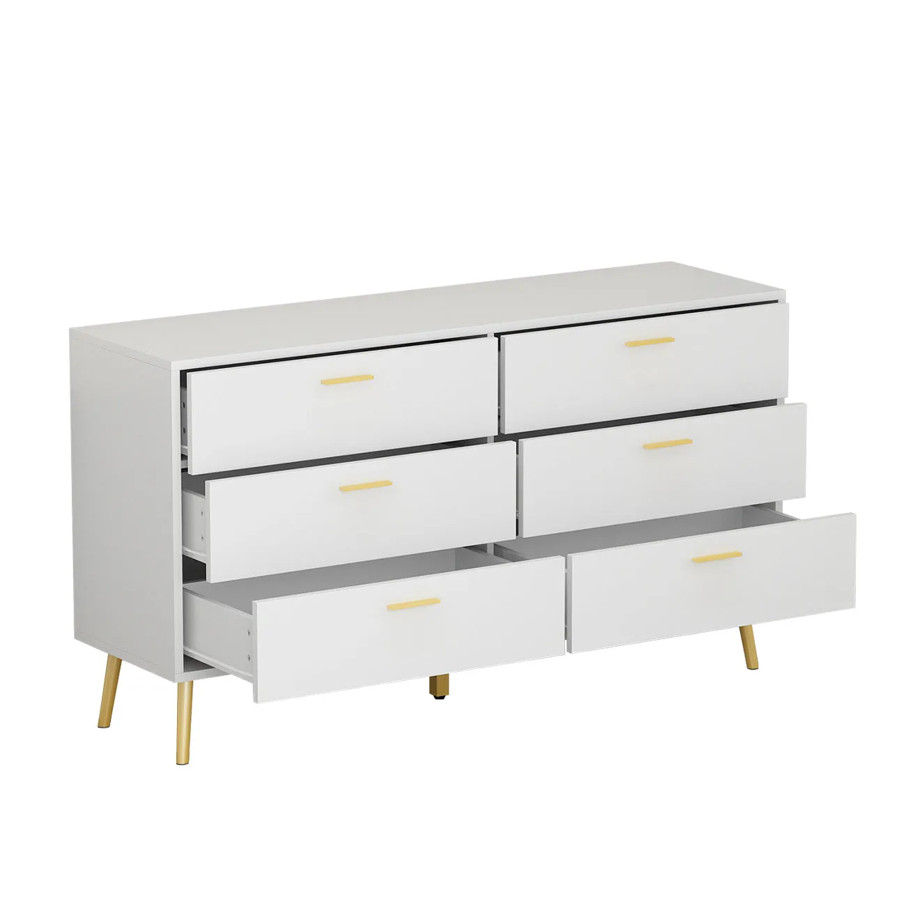 Modern Sideboard Double Dresser with 6 Drawers