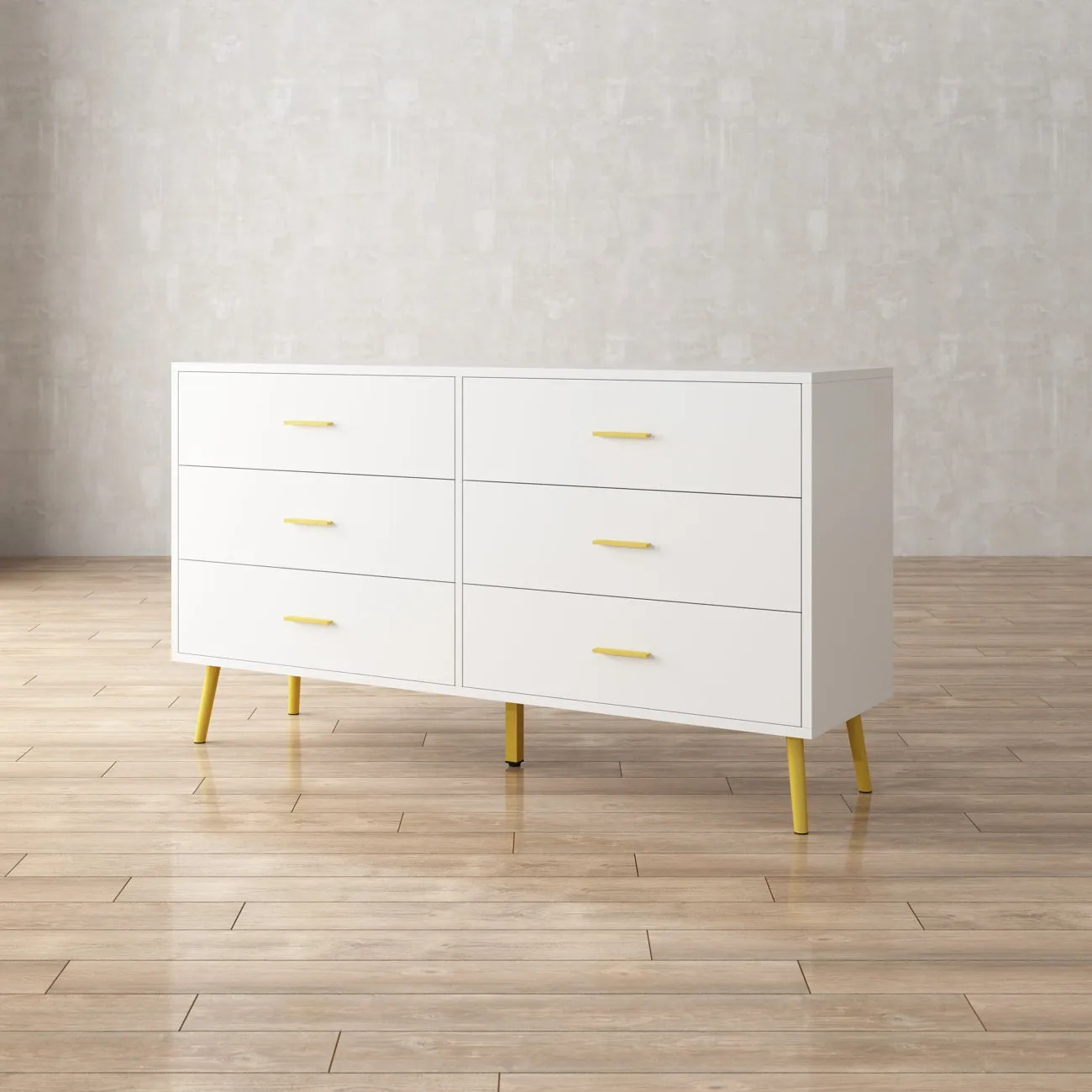 Modern Sideboard Double Dresser with 6 Drawers