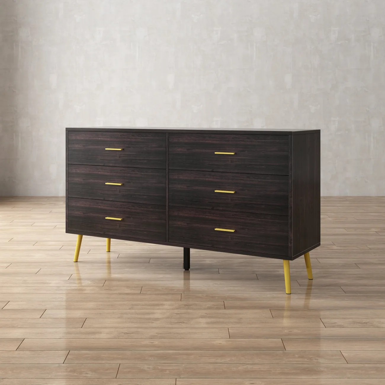 Modern Sideboard Double Dresser with 6 Drawers