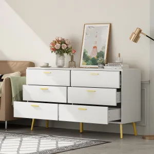 Modern Sideboard Double Dresser with 6 Drawers