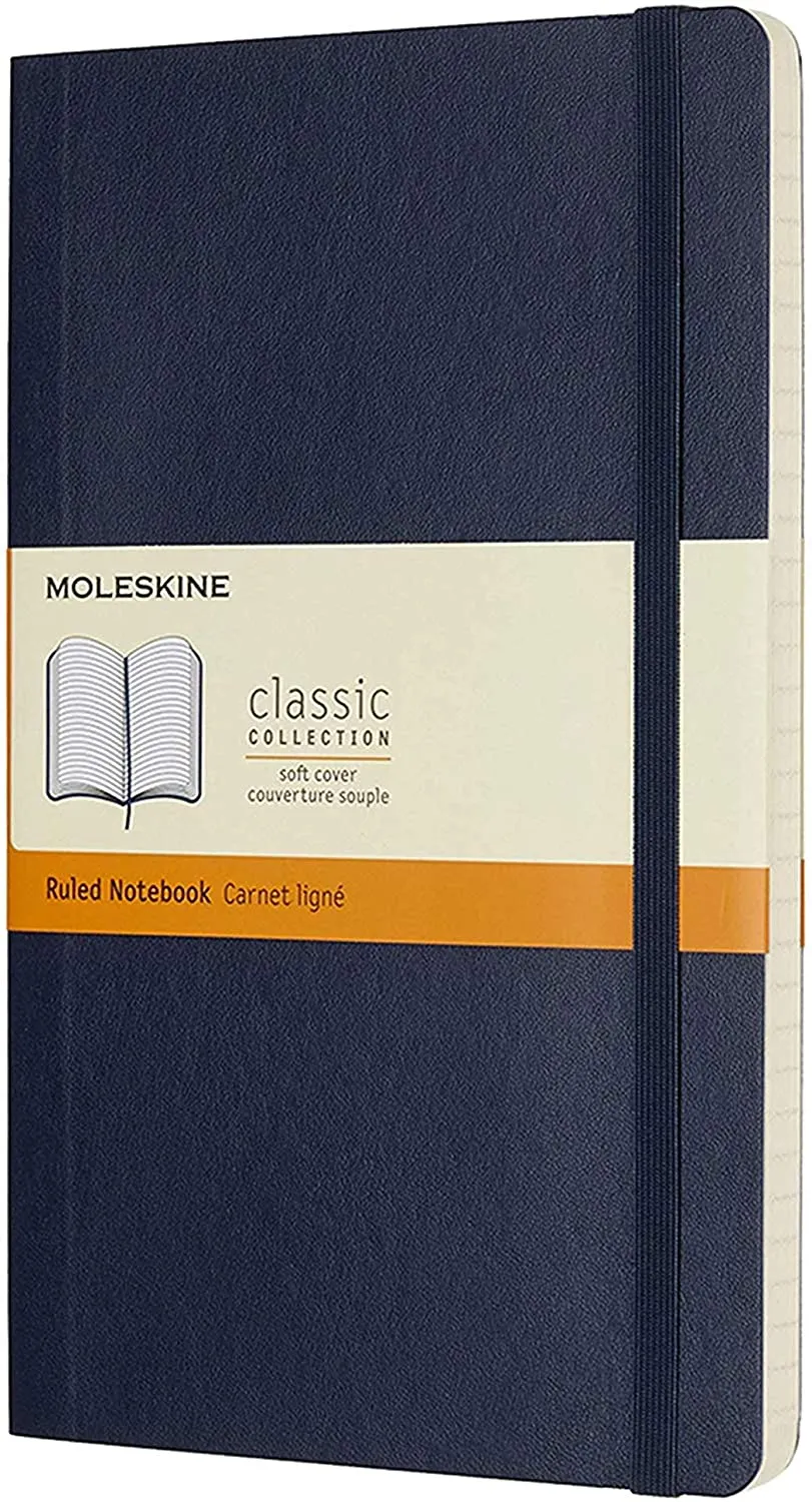 Moleskine Ruled Soft Cover Notebook Large Size Blue