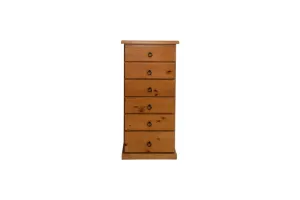 Nadia Rustic 6 Drawer Slimboy Solid Pine Wood