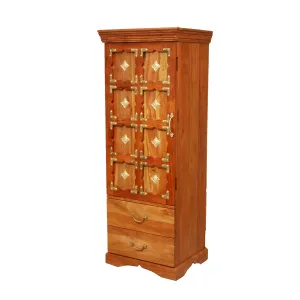 Natural Tone Solid Wood Rustic Cabinet