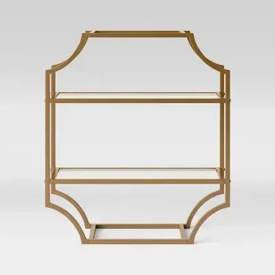 New - Metal/Glass Wall Cabinet Brass - Opalhouse