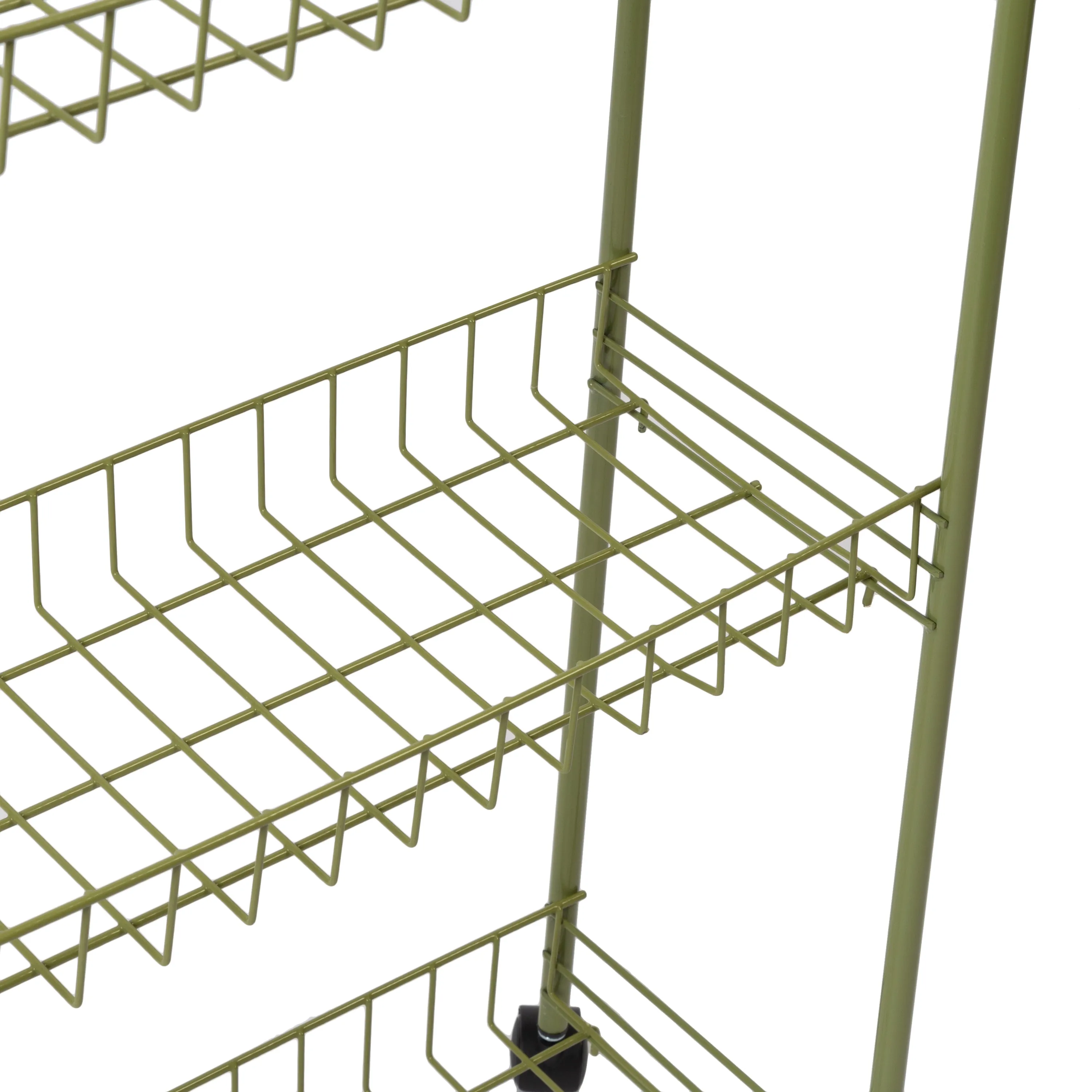 Olive 3-Tier Rolling Utility Cart