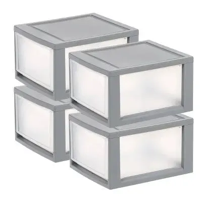 Open Box - IRIS 14.5qt 4pk Mini Stacking Drawer