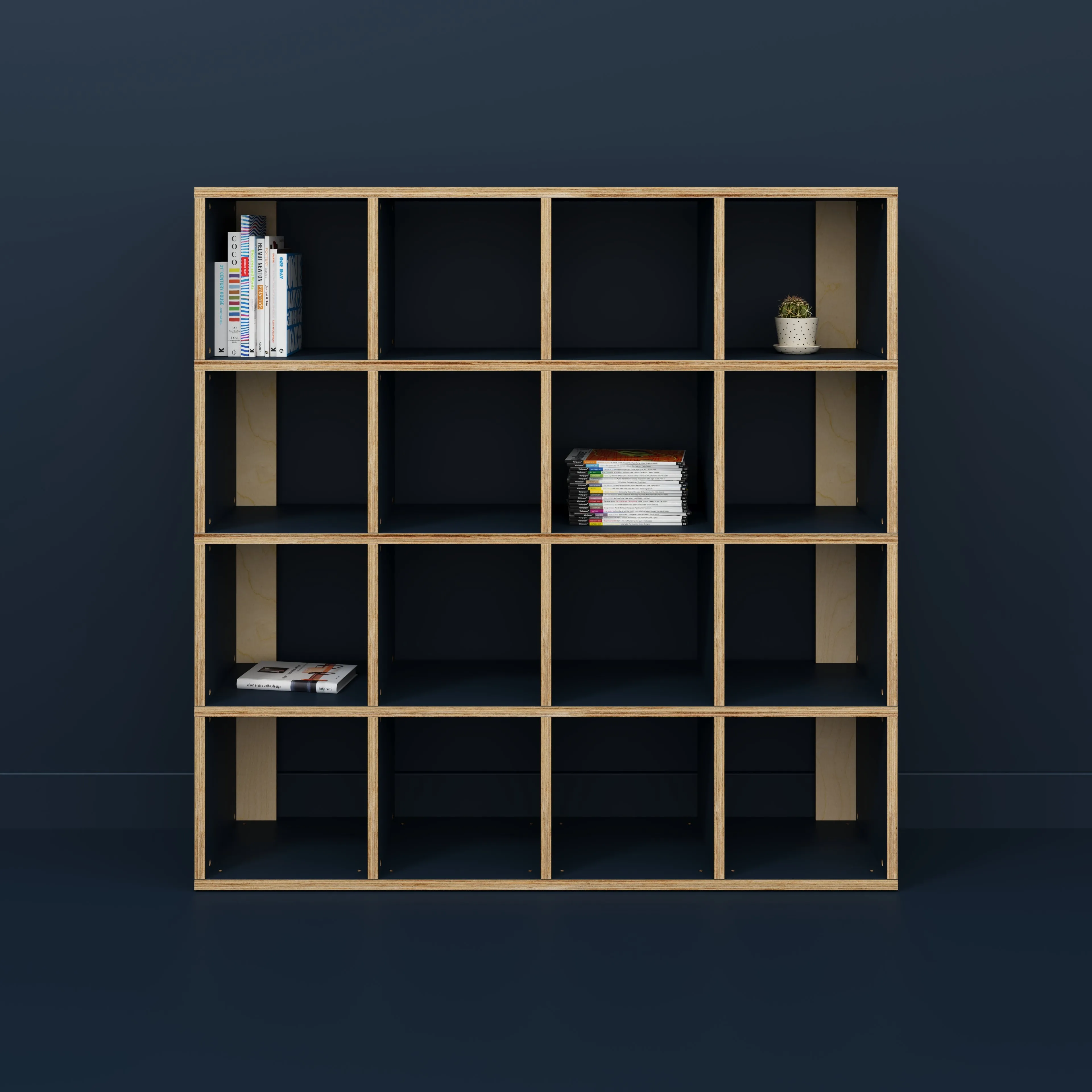 Plywood Open Shelves - Formica Night Sea Blue - 1600(w) x 400(d) x 1600(h)