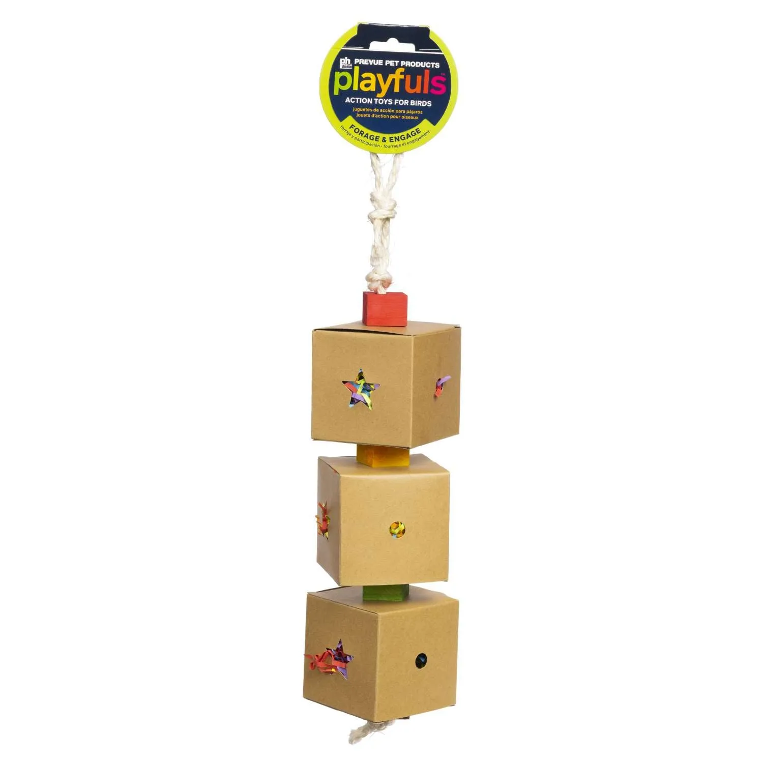 Prevue Pet Playfuls 3 Box Stuff & Hide Bird Toy