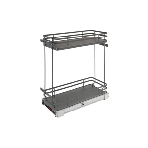 Rev-A-Shelf / 5322-BCSC-9-FOG / Two-Tier Sold Surface Pullout Organizers w/ Soft-Close