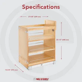 Rev-A-Shelf 5" Wood P-O For Door/Drawer CAB W/BLUM SC 448-BDDSC-5C