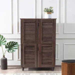 Ronald 4 Door Shoe Cabinet In Columbia Walnut Finish