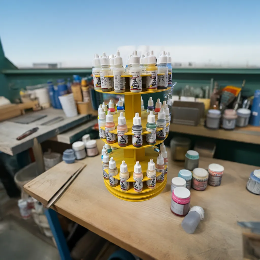 Rotating Paint Rack - For 26mm Dropper Bottles (AMMO, Vallejo, Army Painter, etc)