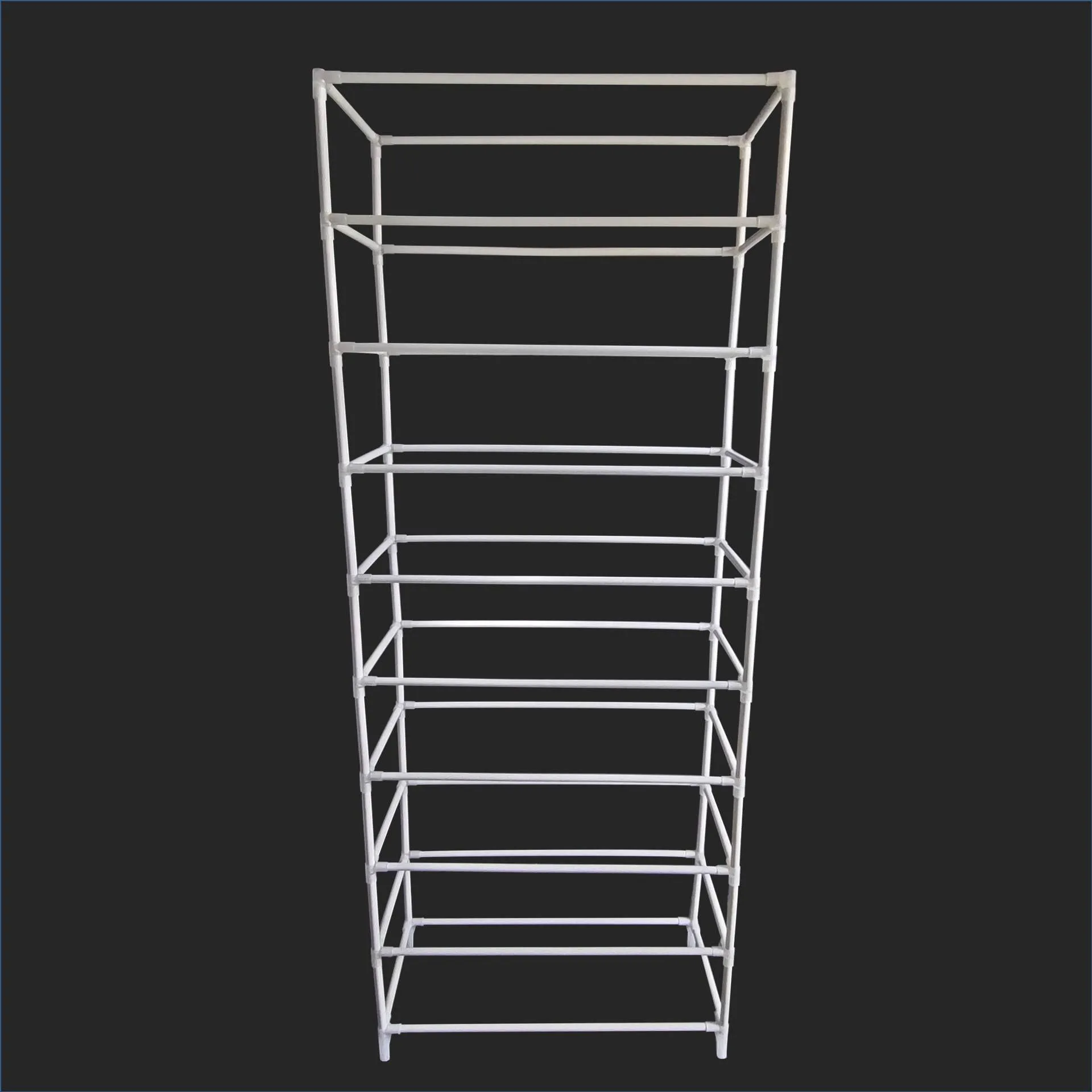 SANAMSTORE Metal Multipurpose 9 Tier Rack Shoe/Clothes/Books Stand Rack With Cover For Home (Need To Be Assemble- Diy) -Grey