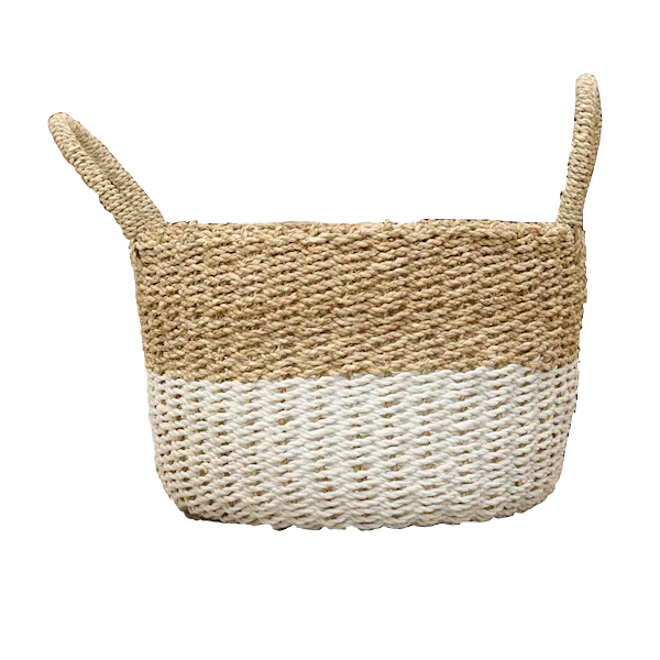 Seagrass Basket - Natural / White