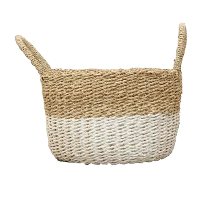 Seagrass Basket - Natural / White