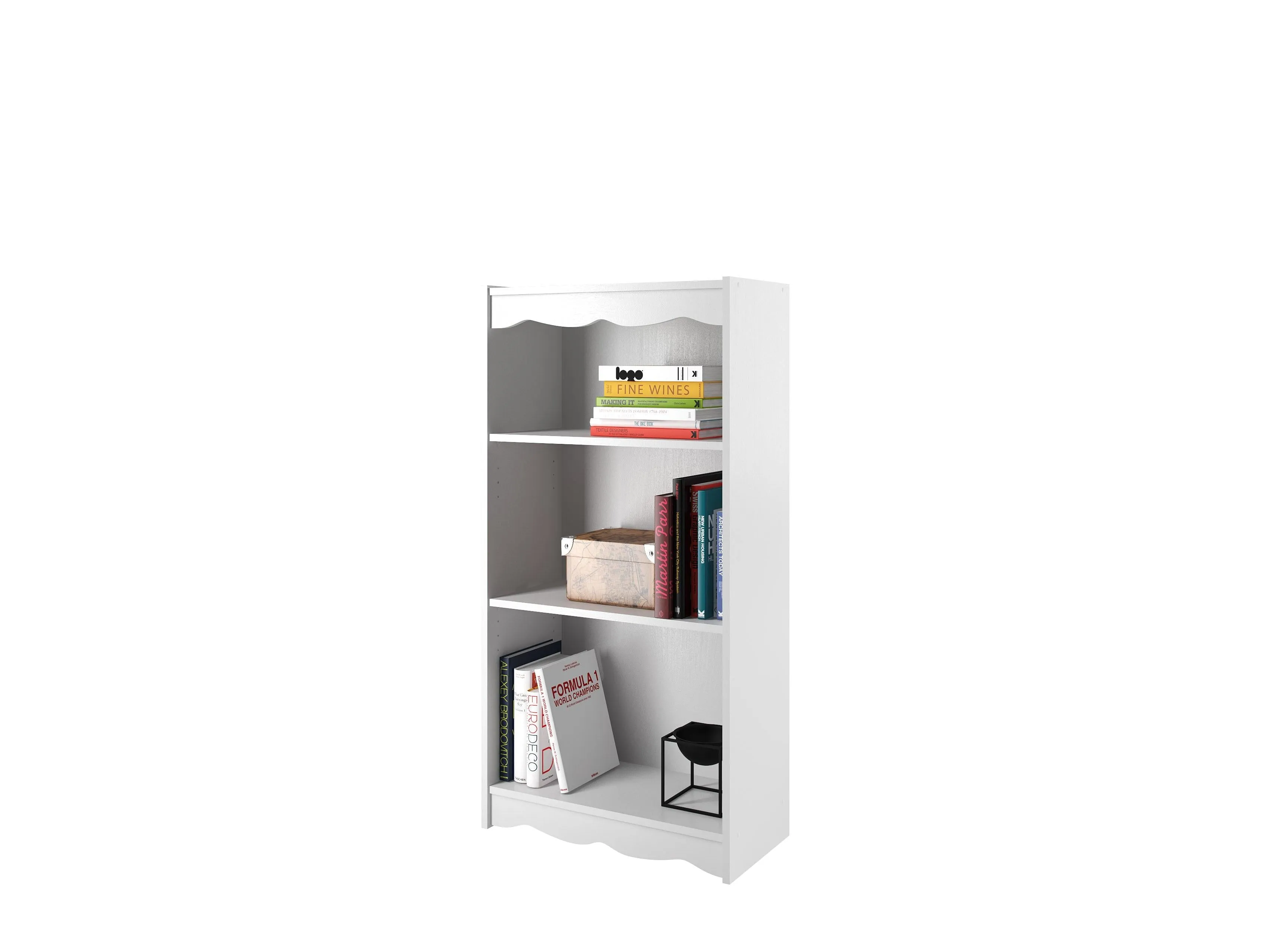 Small Bookcase in White, 48"