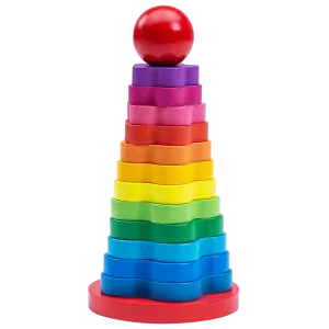 Stacking Rings Toy - Wooden Rainbow Toy